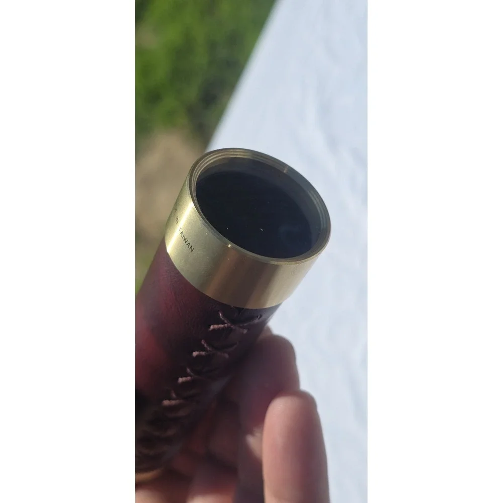 Tasco Vintage Leather Brass Spyglass Telescope 25x30mm with Leather Case